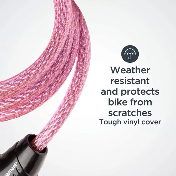 imageSchwinn Anti Theft Bike Lock Security Level 1Security Level 1Combination Lock 5 Foot8mm CablePink