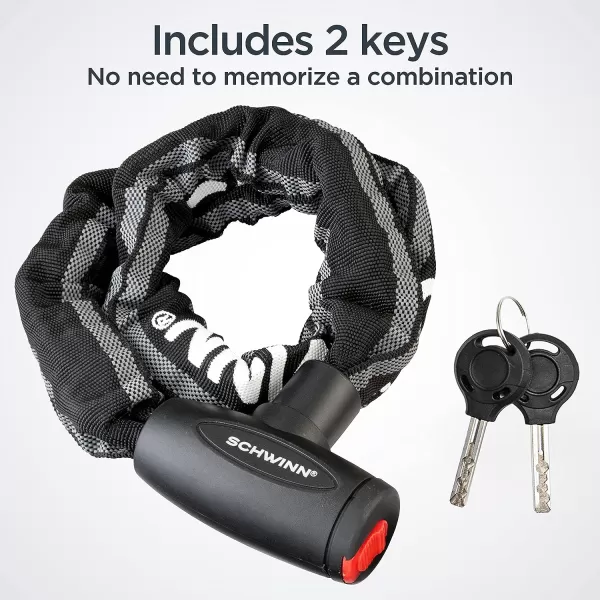 imageSchwinn Anti Theft Bike Lock Security Level 1Security Level 4Key Lock 3 Foot8mm Chain