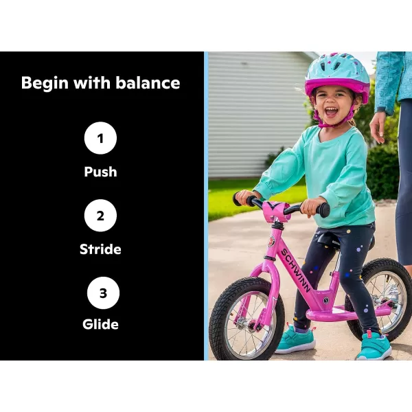 imageSchwinn Balance Toddler Bike Boys and Girls Fits Kids 28 to 38Inches Tall Beginner Rider Training 12Inch Wheels FoottoFloor Frame DesignBalance Blue