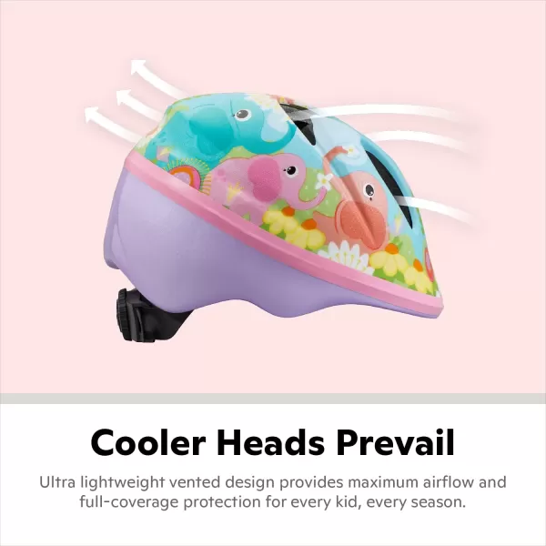 imageSchwinn Classic Toddler and Baby Bike Helmet Dial Fit Adjustment Kids Age 1  5 Year Olds Girls and Boys Suggested Fit 44  52 cmPink Elephants
