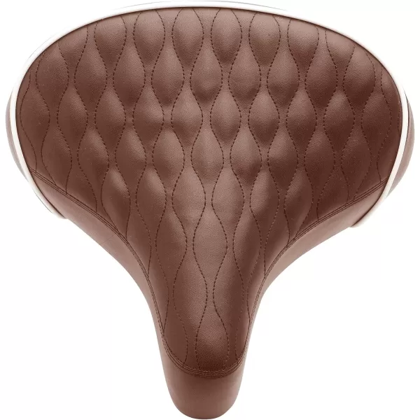 imageSchwinn Comfort Bike Seat Bicycle Seat Replacement for Men and Women Universal Fit Saddles With Standard Seat PostsCruiserQuilted Brown Comfort Bike Seat