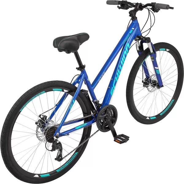 imageSchwinn GTX Comfort Adult Hybrid Bike Mens and Womens Dual Sport Bicycle 700c Wheels Lightweight Aluminum FrameBlue Gtx 20 Bike