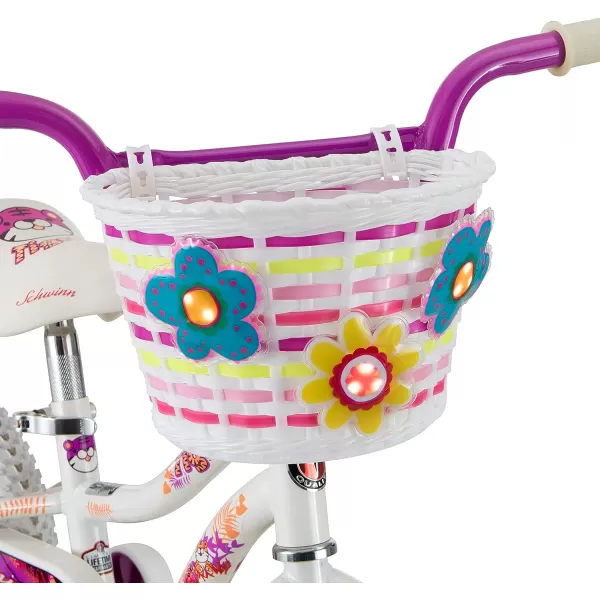 imageSchwinn Girls Bicycle Basket Kids Front Bike AccessoryLightup Flowers