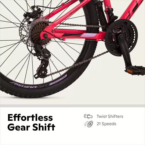 imageSchwinn High Timber Mountain Bike for Adult Youth Men Women Boys Girls 24 to 29Inch Wheels 7 or 21Speeds Front Suspension Aluminum and Steel Frame OptionsCoral