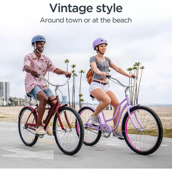 imageSchwinn Huron Adult Beach Cruiser Bike for Men and Women 26Inch Wheels Multiple Speed Options Steel StepOver Frames Wide Wheels for Stability Rear Coaster or Alloy Lineal Pull Brake OptionsHuron 7speed Black