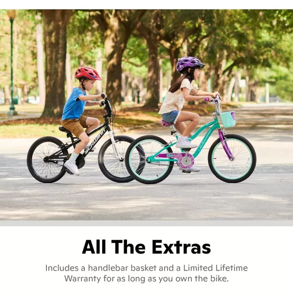 imageSchwinn Koen amp Elm Big Kids Bike 20Inch Wheels Kickstand Included Ages 713 Years Old Rider Height 4860Inches Basket or Number PlatePurple 20inch Wheelsno Training Wheels