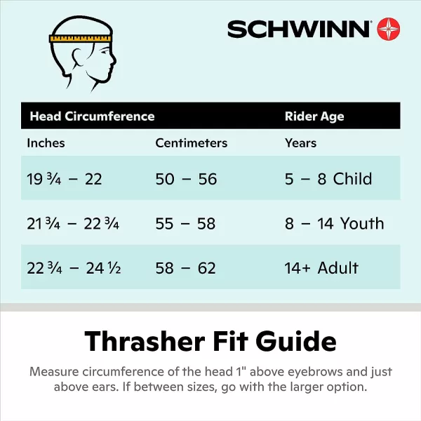 imageSchwinn Thrasher Youth Bike Helmet Lightweight Microshell Design Fits Boys and Girls 5558cm Circumference Dial Fit Adjustment Detachable Visor Ventilated CPSC Safety CertifiedBlueSilver