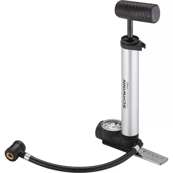 imageSchwinn Air Sport Mini Bike Pump Foot to Floor or FrameMounted Pumps with Gauge Fits Schrader and Presta Valve TypesMini Foot Pump