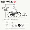 imageSchwinn Wayfarer Hybrid Bike 700c Mens and Womens Bike 7Speed Hybrid Bicycle Retro Steel Frame Front and Rear Linear Pull Brakes Fenders Cargo Space Adult BicycleBlue