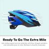 imageSchwinn Thrasher Bike Helmet for Adult Men Women Age 14 with Suggested Fit 5862cm MultiMode Rear LED Light or No Light Option Lightweight with Adjustable Side and Chin Strap Bike AccessoriesBlueLight Blue