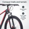imageSchwinn Bonafide Men and Women Mountain Bike Front Suspension 24Speed 29Inch Wheels 17Inch Aluminum Frame Matte BlackRed