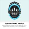 imageSchwinn Intercept Bike Helmet for Adult Youth Men Women Ages 8 and Up Can Fit Head Circumference 5462 cm with 10 Vents Snap OnOff VisorSilverLight Blue