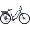 imageSchwinn Mendocino Electric Cruiser Bike for Adults 20 MPH Commuting eBike Ride Up to 45 Miles on Single Charge 26Inch Wheels 6Speed Pedal Assist Throttle Option Aluminum FrameMatte Blue