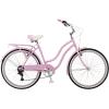 imageSchwinn Perla Cruiser Bike 26 Inch Bike for Women and Men 7Speed Beach Cruiser Bicycle Linear Pull Brakes Comfortable Quilted Seat Upright Riding Position Adult BicyclePink
