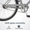 imageSchwinn Beach Cruiser Bicycle 26 Inch Bike Cruiser Bike for Women and Men Adult Bicycle  Linear Pull Brakes Comfortable Padded Seat Upright Riding PositionGrey