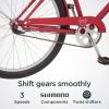 imageSchwinn Beach Cruiser Bicycle 26 Inch Bike Cruiser Bike for Women and Men Adult Bicycle  Linear Pull Brakes Comfortable Padded Seat Upright Riding PositionRed