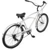 imageSchwinn Beach Cruiser Bicycle 26 Inch Bike Cruiser Bike for Women and Men Adult Bicycle  Linear Pull Brakes Comfortable Padded Seat Upright Riding PositionSilver