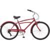 imageSchwinn Beach Cruiser Bicycle 26 Inch Bike Cruiser Bike for Women and Men Adult Bicycle  Linear Pull Brakes Comfortable Padded Seat Upright Riding PositionRed