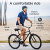 imageSchwinn Beach Cruiser Bicycle 26 Inch Bike Cruiser Bike for Women and Men Adult Bicycle  Linear Pull Brakes Comfortable Padded Seat Upright Riding PositionBlack