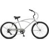 imageSchwinn Beach Cruiser Bicycle 26 Inch Bike Cruiser Bike for Women and Men Adult Bicycle  Linear Pull Brakes Comfortable Padded Seat Upright Riding PositionSilver