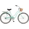 imageSchwinn Destiny or Baywood Cruiser Bikes 2426 Inch Bike for Kids and Adults Navy Blue Bright Blue Sea Foam or Purple Single Speed with Basket or Rear Cargo Rack for Girls Boys and AdultsSea Foam