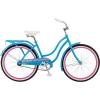 imageSchwinn Destiny or Baywood Cruiser Bikes 2426 Inch Bike for Kids and Adults Navy Blue Bright Blue Sea Foam or Purple Single Speed with Basket or Rear Cargo Rack for Girls Boys and AdultsBright Blue