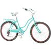 imageSchwinn Perla 26 Inch Cruiser Bike 7Speed Beach Cruiser Bicycle for Women and Men Adult Bicycle  Linear Pull Brakes Comfortable Quilted Seat Upright Riding PositionBlue