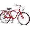 imageSchwinn Sanctuary 7 Comfort Beach Cruiser Bike for Adult Women Men 7Speed Drivetrain in RetroStyled Steel StepThrough or StepOver Frame 26Inch Wheels With Front ampamp Rear Fenders Rear Cargo RackRedStepOver Frame