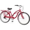 imageSchwinn Sanctuary 7 Comfort Beach Cruiser Bike for Adult Women Men 7Speed Drivetrain in RetroStyled Steel StepThrough or StepOver Frame 26Inch Wheels With Front ampamp Rear Fenders Rear Cargo RackRedStepThrough Frame