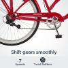 imageSchwinn Sanctuary 7 Comfort Beach Cruiser Bike for Adult Women Men 7Speed Drivetrain in RetroStyled Steel StepThrough or StepOver Frame 26Inch Wheels With Front ampamp Rear Fenders Rear Cargo RackRedStepThrough Frame