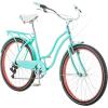imageSchwinn Perla 26 Inch Cruiser Bike 7Speed Beach Cruiser Bicycle for Women and Men Adult Bicycle  Linear Pull Brakes Comfortable Quilted Seat Upright Riding PositionBlue