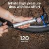 imageSchwinn Air Sport Plus Bike Frame Hand Pump with Rotating Pump Head Pressure Gauge Pumps 120 Max PSI Dual Head Fits Schrader and Presta Valve Types Silver