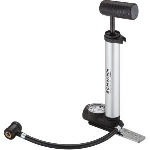 imageSchwinn Air Sport Mini Bike Pump Foot to Floor or Hand Pump Option Fits Schrader and Presta Valve Types EasytoCarry Portable and Convenient Design Bicycle Essentials for Easy Road RidingOne Size