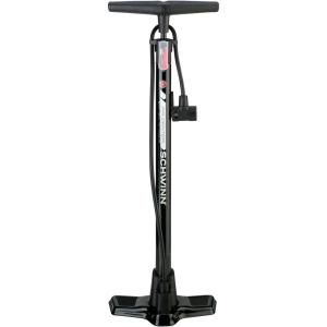 imageSchwinn Basic and Air Center Floor Bike Pump Up to 120 Max PSI Dual Head Fits Schrader and Presta Valve Types EasytoCarry Portable and Convenient Design Bicycle Essentials for Easy Road RidingBlack