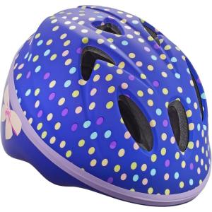 imageSchwinn Classic Toddler and Baby Bike Helmet for Boys and Girls Dial Fit Adjustment and Full Range Padding Extended Lower ShellPurple Polkadots