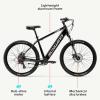 imageSchwinn Amalgam Mens and Womens Electric Bike Hybrid Aluminum Frame 7 Speed 275Inch Wheels 375Wh BatteryMatte Black
