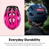 imageSchwinn Beam Lighted Helmet for Adults Size 58  62 cm for Riders Ages 14 Rear LED Light Reflective Strips Adjustable Dial and Straps 17 Air Vents Removable Visor Adult Bike HelmetGloss Pink