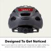 imageSchwinn Beam Lighted Helmet for Adults Size 58  62 cm for Riders Ages 14 Rear LED Light Reflective Strips Adjustable Dial and Straps 17 Air Vents Removable Visor Adult Bike HelmetMatte Black