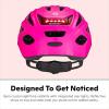 imageSchwinn Beam Lighted Helmet for Adults Size 58  62 cm for Riders Ages 14 Rear LED Light Reflective Strips Adjustable Dial and Straps 17 Air Vents Removable Visor Adult Bike HelmetGloss Pink