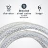 imageSchwinn Bike Key Cable Lock in Braided Steel Cable 5 feet x 8mm Anti Theft Bike Lock Security Level 1Security Level 3Key Lock
