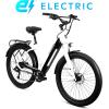 imageSchwinn Coston Hybrid Electric Bike for Adults 20MPH Commuting eBike Ride Up to 3545 Miles on a Single Charge 275Inch Wheels 7Speed StepThru or Step Over Aluminum Frame Removable BatteryGloss White