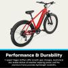 imageSchwinn Coston Hybrid Electric Bike for Adults 20MPH Commuting eBike Ride Up to 3545 Miles on a Single Charge 275Inch Wheels 7Speed StepThru or Step Over Aluminum Frame Removable BatteryMatte Red