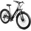 imageSchwinn Coston Hybrid Electric Bike for Adults 20MPH Commuting eBike Ride Up to 3545 Miles on a Single Charge 275Inch Wheels 7Speed StepThru or Step Over Aluminum Frame Removable BatteryGloss Charcoal