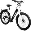 imageSchwinn Coston Hybrid Electric Bike for Adults 20MPH Commuting eBike Ride Up to 3545 Miles on a Single Charge 275Inch Wheels 7Speed StepThru or Step Over Aluminum Frame Removable BatteryGloss White