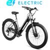 imageSchwinn Coston Hybrid Electric Bike for Adults 20MPH Commuting eBike Ride Up to 3545 Miles on a Single Charge 275Inch Wheels 7Speed StepThru or Step Over Aluminum Frame Removable BatteryGloss Charcoal