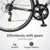 imageSchwinn Volare 1300 Road Bike 700c Mens and Womens Bike 14Speed Drop Bar Road Bicycle Aluminum Frame Sport Tires Fitness Seat Alloy Caliper Brakes Adult BicycleGreen