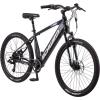 imageSchwinn Amalgam Mens and Womens Electric Bike Hybrid Aluminum Frame 7 Speed 275Inch Wheels 375Wh BatteryMatte Black