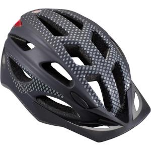 imageSchwinn Beam Lighted Helmet for Adults Size 58  62 cm for Riders Ages 14 Rear LED Light Reflective Strips Adjustable Dial and Straps 17 Air Vents Removable Visor Adult Bike HelmetMatte Black