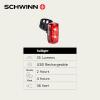 imageSchwinn USB Rechargeable Taillight Daytime Running Light 2580 Lumen Taillight with Steady Flash and Burst Modes Easy to Install USBC Charging for City and Road Riding
