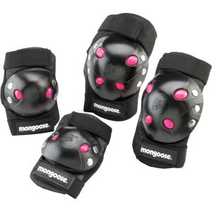 imageMongoose Kids BMX Pad Set Ages 814 Knee and Elbow Pads with Gel Inserts Adjustable Straps MultiSport Protection for Biking Skating Scooting and More Elbow and Knee Pads for KidsBlackPink